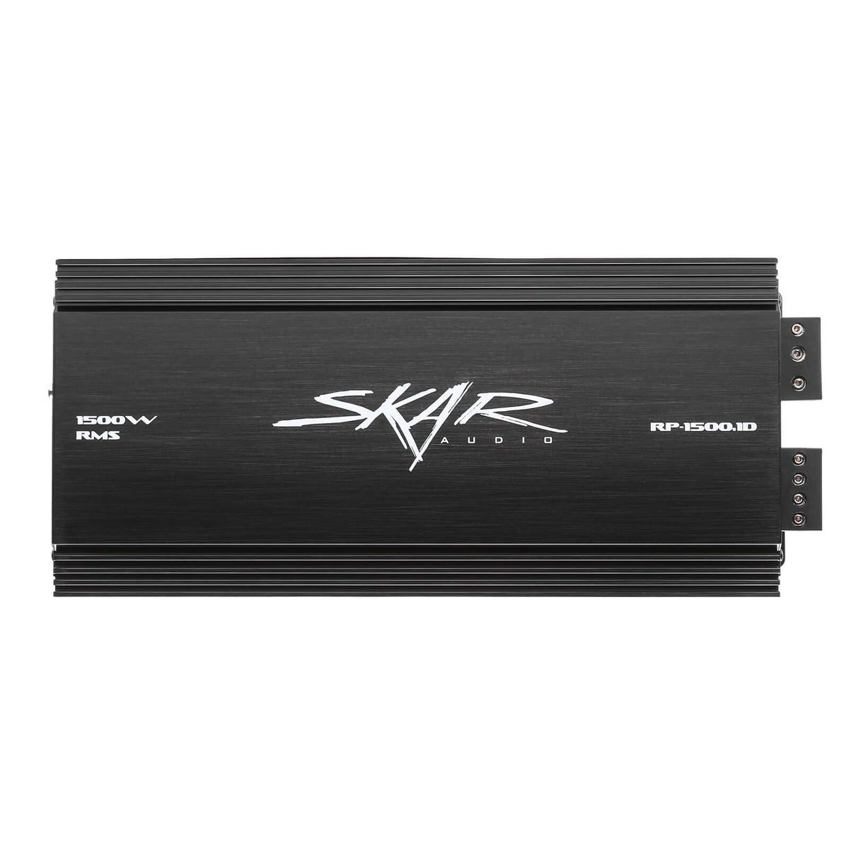 Skar Audio RP-1500.1D front view showcases compact monoblock design for cleaner installs.