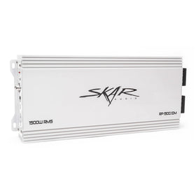 Skar Audio RP-1500-1DM front view for powerful boat audio systems.