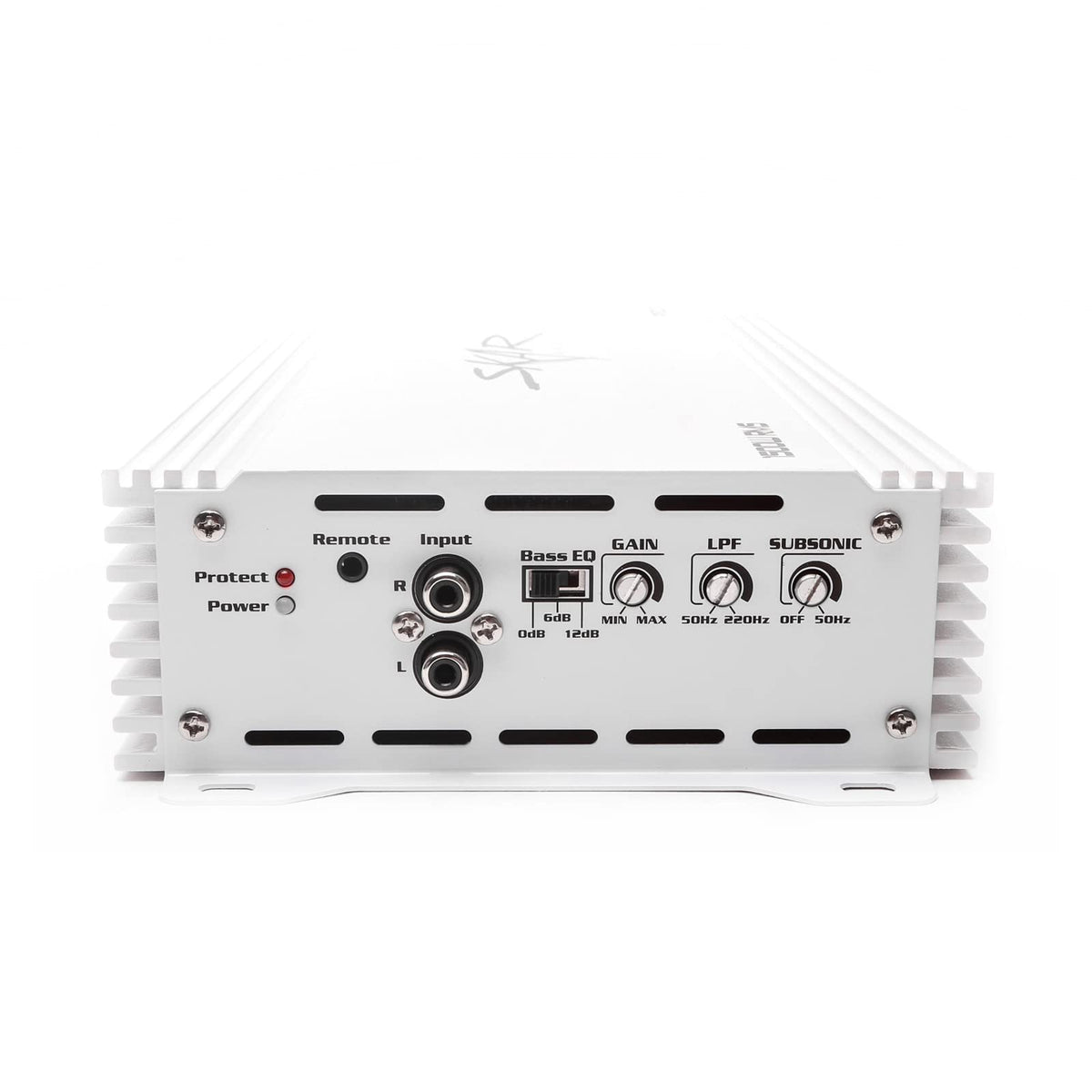 Skar Audio RP-1500-1DM heatsink detail for efficient cooling.