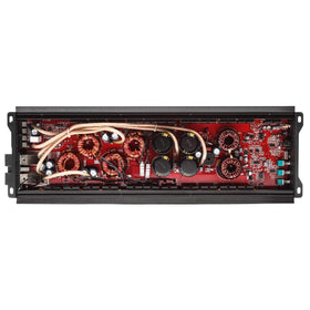 Skar Audio RP-2000.1D 1-ohm terminal array enabling high current handling.