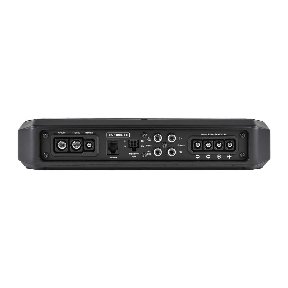 Skar Audio SA-1000.1D back terminal plug for quick, secure wiring