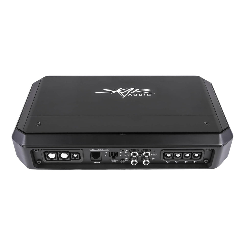 Skar Audio SA-1000.1D front panel shown for compact, efficient mono amplification