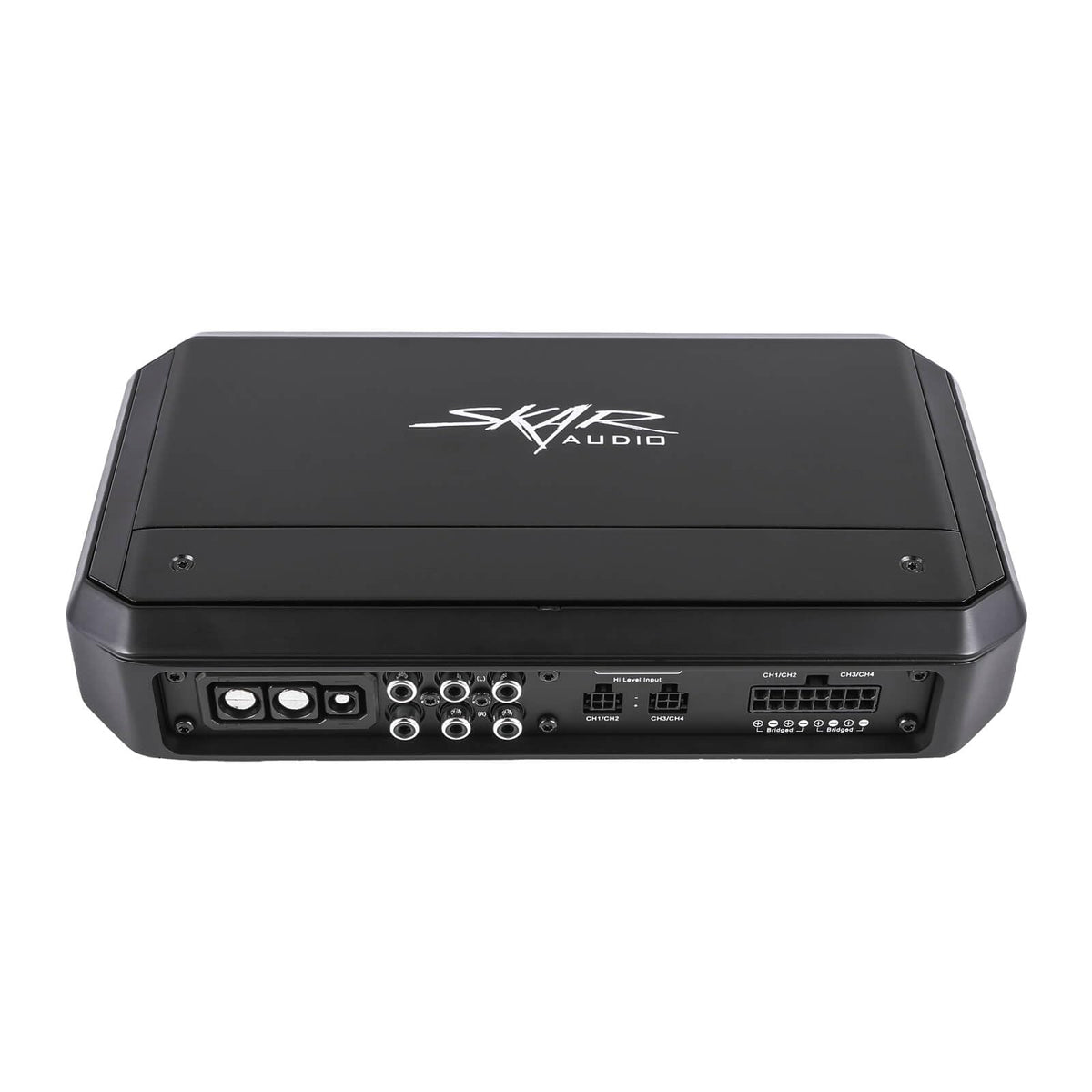 Skar Audio SA-125.4D front panel with accessible controls for precise tuning.