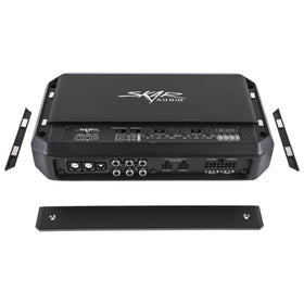 Skar Audio SA-125.4D mounted under dash for clean installation.