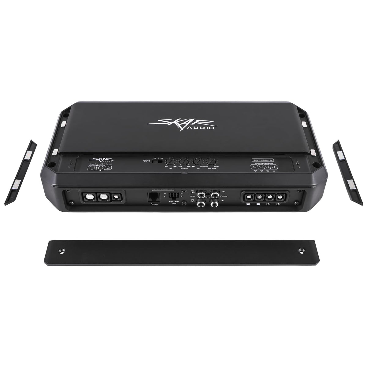 Skar Audio SA-1500.1D side profile emphasizes slim footprint and high-performance heat dissipation