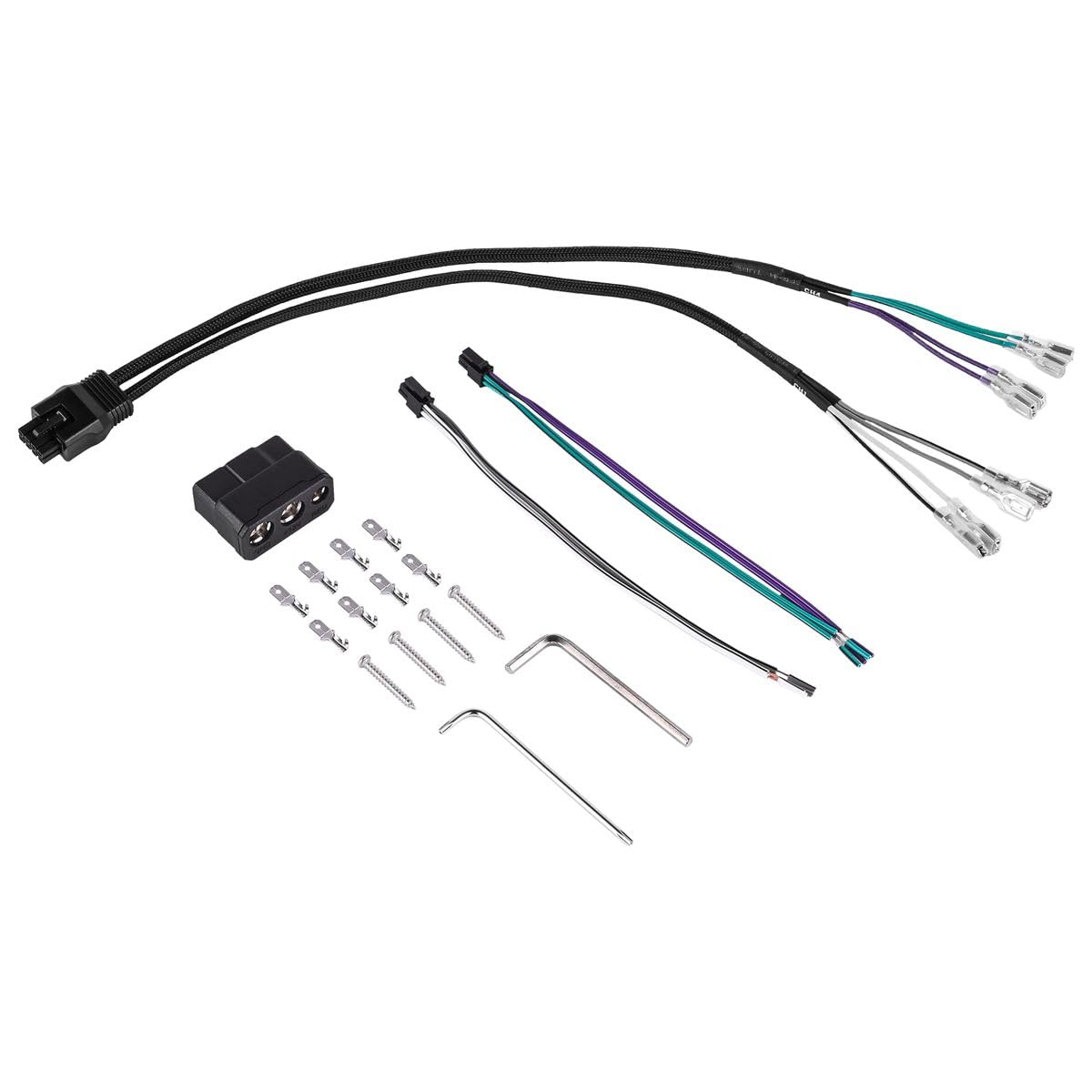 Skar Audio SA-50.4D four-channel input power connection.
