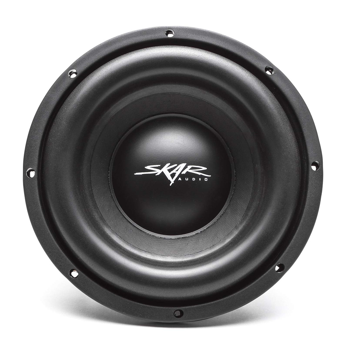 Skar Audio SDR-10 D2 voice coil closeup, showing 2.5-inch high-temperature copper coil for power handling.