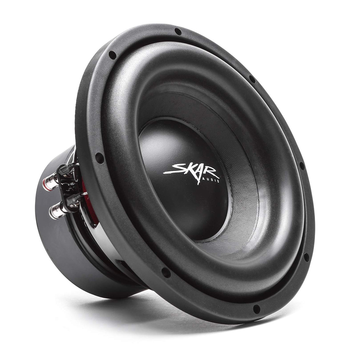 Skar Audio SDR-10 D2 subwoofer front view, ideal for deep bass in car audio setups.