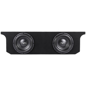 Skar Audio SDR-12 D4 subwoofer closeup showing dual 4-ohm drivers