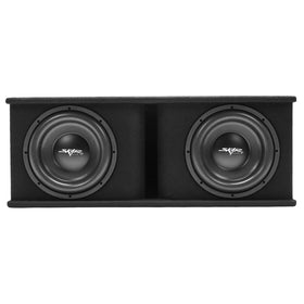 Skar Audio SDR-2X12D4 side angle reveals a solid MDF enclosure for durable bass.