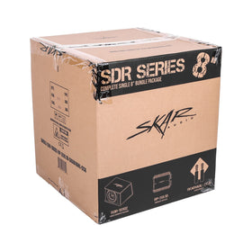 Skar Audio SDR package installed in car demonstrates compact all-in-one setup.