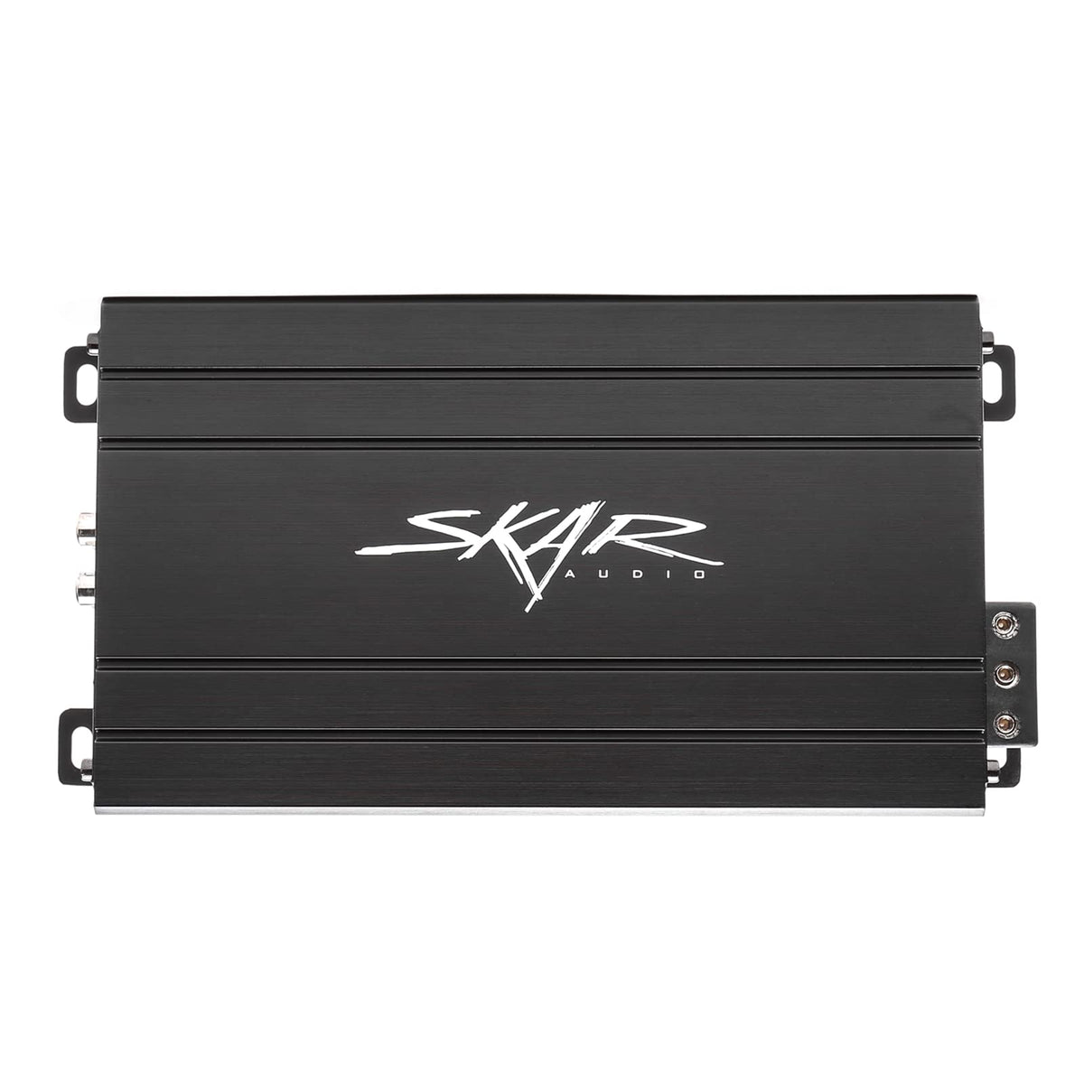 Skar Audio SK-M4004D compact amplifier front view for space-saving car installs.
