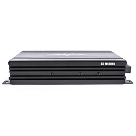 Skar Audio SK-M4004D compact amplifier side view, ideal for tight engine bays.