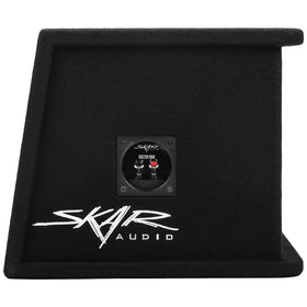 Skar Audio SK2X10V kerf port design delivers deep, accurate bass.