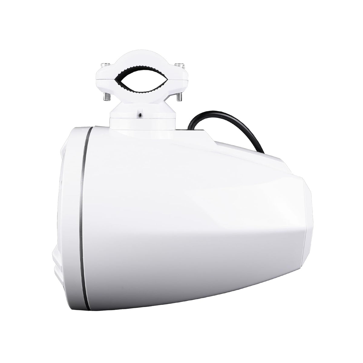 Skar Audio SK65M-TWR 6.5-inch tower speakers mounted on boat rail for easy installation