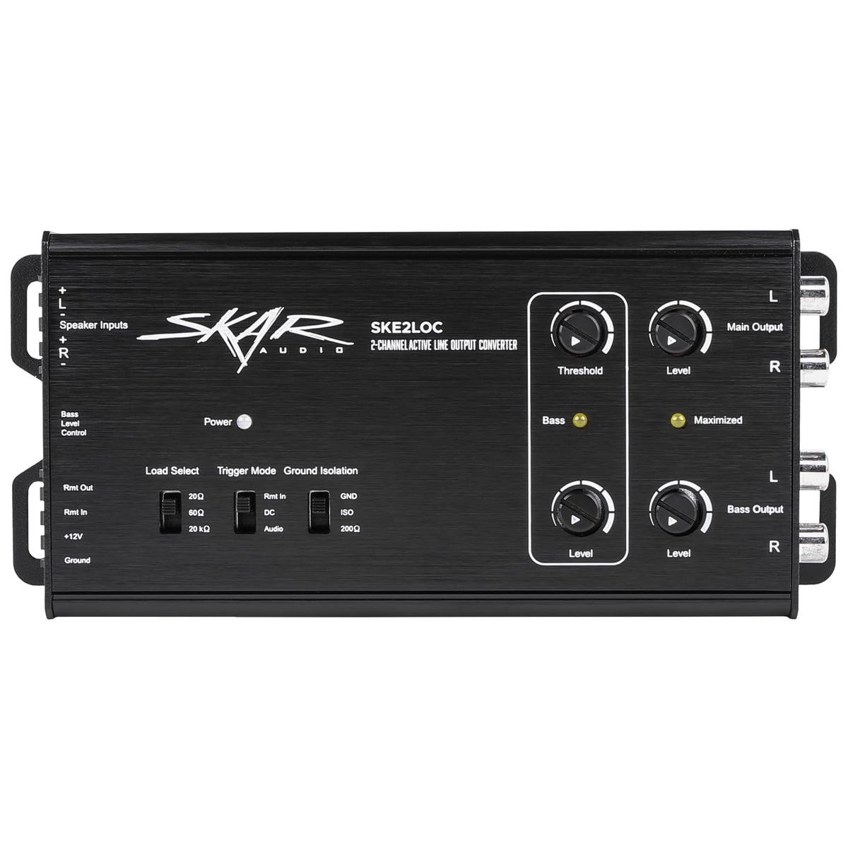 Skar Audio SKE2LOC rear panel with clean wiring terminals for reliable connections