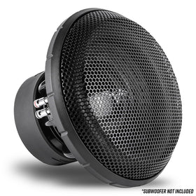 Low-profile design keeps a sleek look while guarding the woofer.