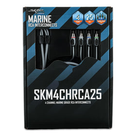 Skar Audio SKM4CHRCA25 marine-grade interconnects support multi-channel systems.