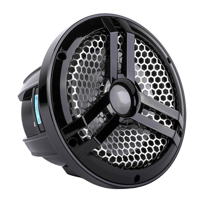 Skar Audio SKM8WBD4 8-inch marine subwoofer in black for compact boat audio clarity