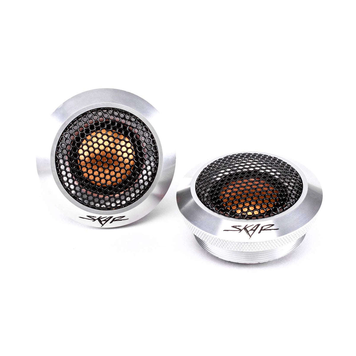 Skar Audio SPX-T aluminum dome close-up highlighting clear highs
