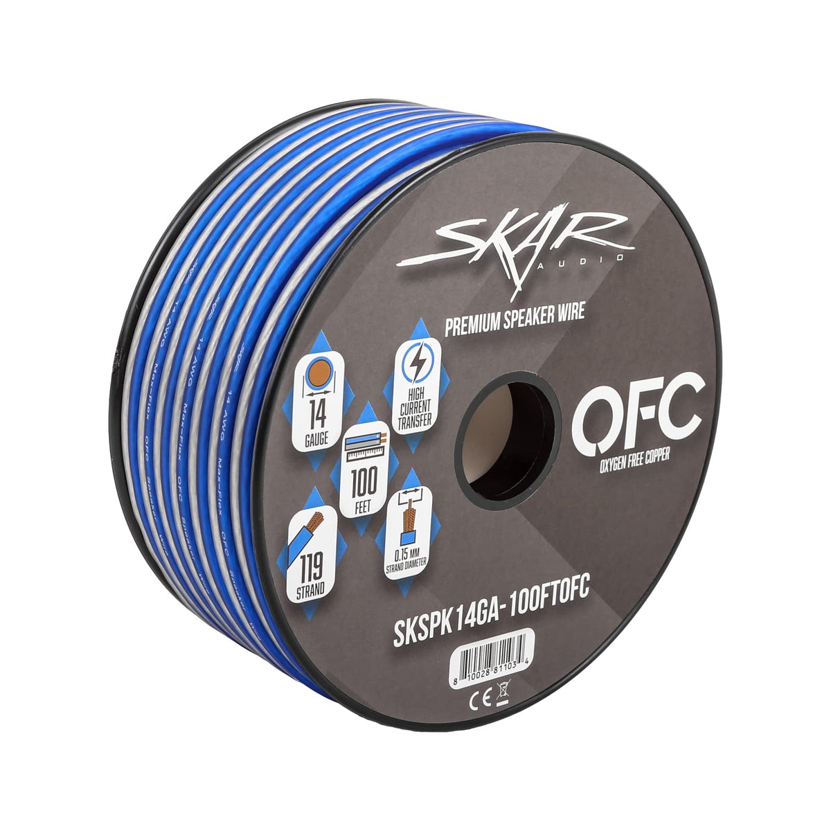Skar Audio close-up of multi-strand oxygen-free copper for improved conductivity