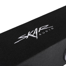 Skar Audio wiring cup closeup highlighting 1-ohm impedance ready hookup