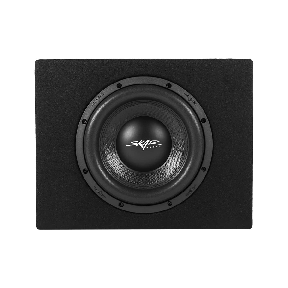 Skar Audio SVR-1X10D2 side view highlights slim profile for versatile trunk mounting