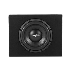 Skar Audio SVR-1X10D2 side view highlights slim profile for versatile trunk mounting