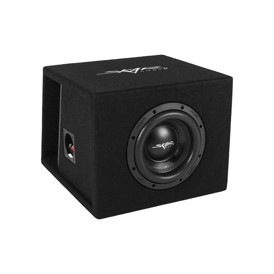 Skar Audio SVR-1X8D2 front view, a compact loaded enclosure ready for enhanced truck bass.