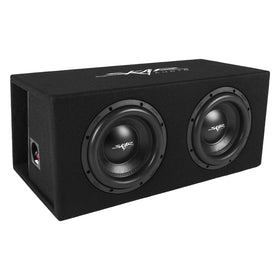Skar Audio SVR-2X10D4 vented enclosure front view enhances deep bass potential