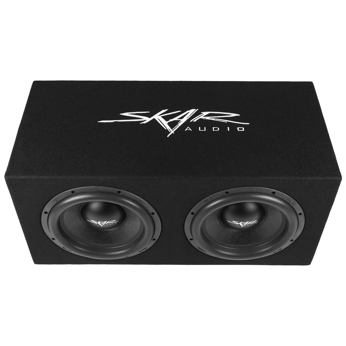 Skar Audio SVR-2X12D4 plush black carpet finish protects and blends with the vehicle