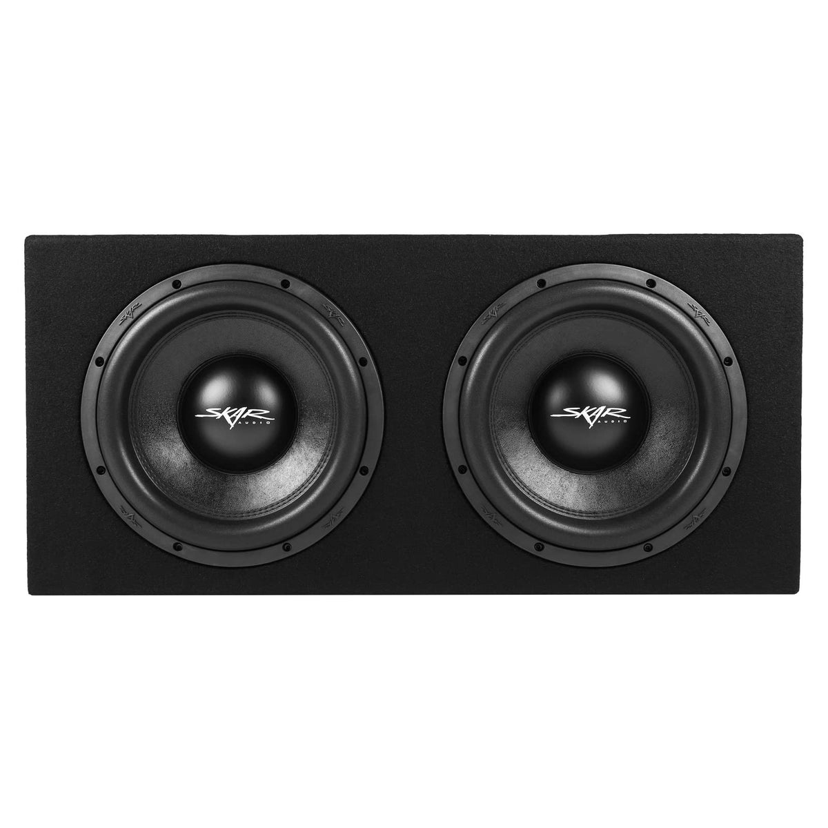 Skar Audio SVR-2X12D4 side view highlights compact trunk-friendly footprint