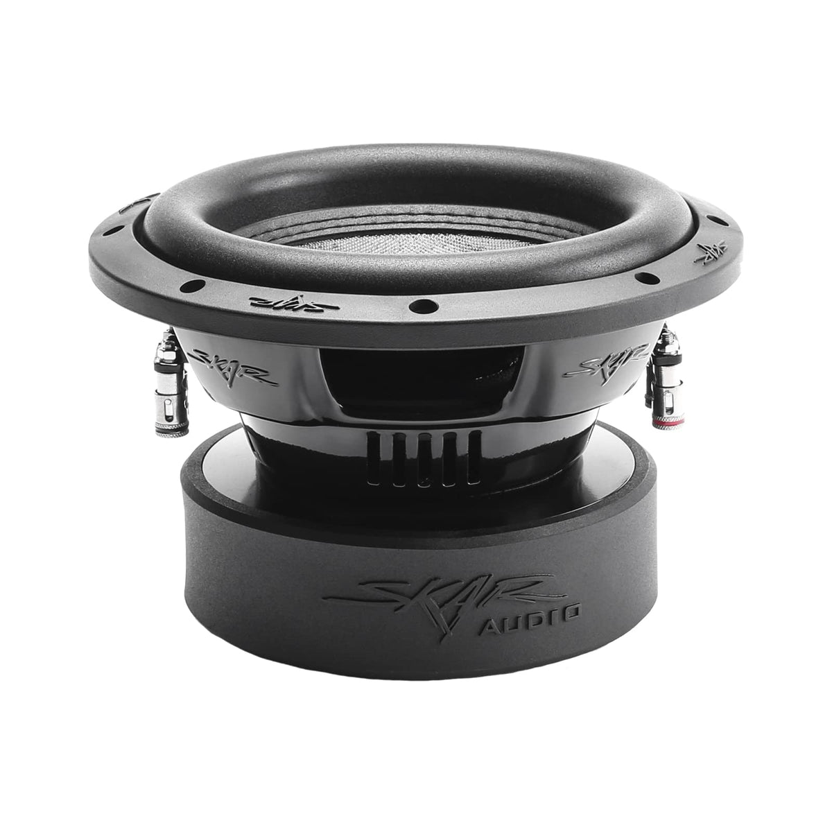 Skar Audio SVR-8 voice coil detail showing copper windings for heat endurance