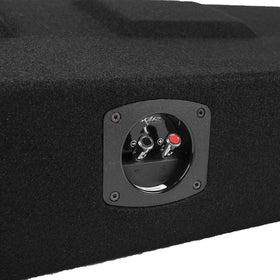 Wiring cup on Skar Audio enclosure showing 1-ohm load setup
