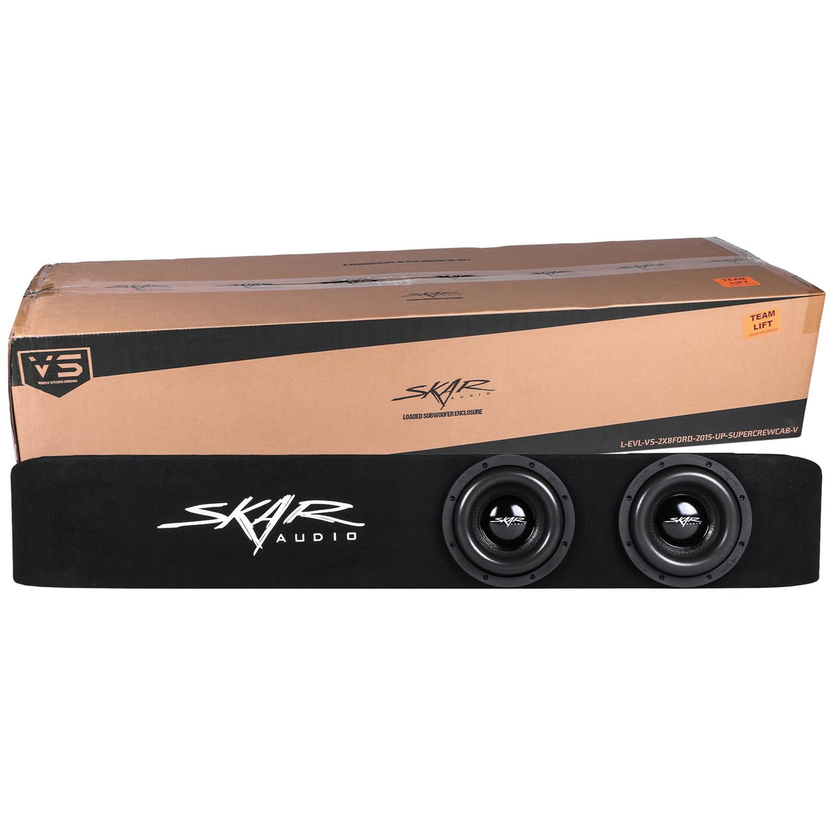 Two EVL-8 D4 subs delivering strong bass in a compact footprint