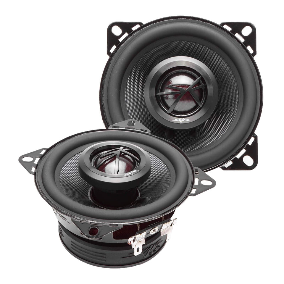Skar Audio TX4 front view showing grille and frame for better sound clarity