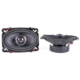 Skar Audio TX46 next to a ruler showing compact 4x6 size for easy fit
