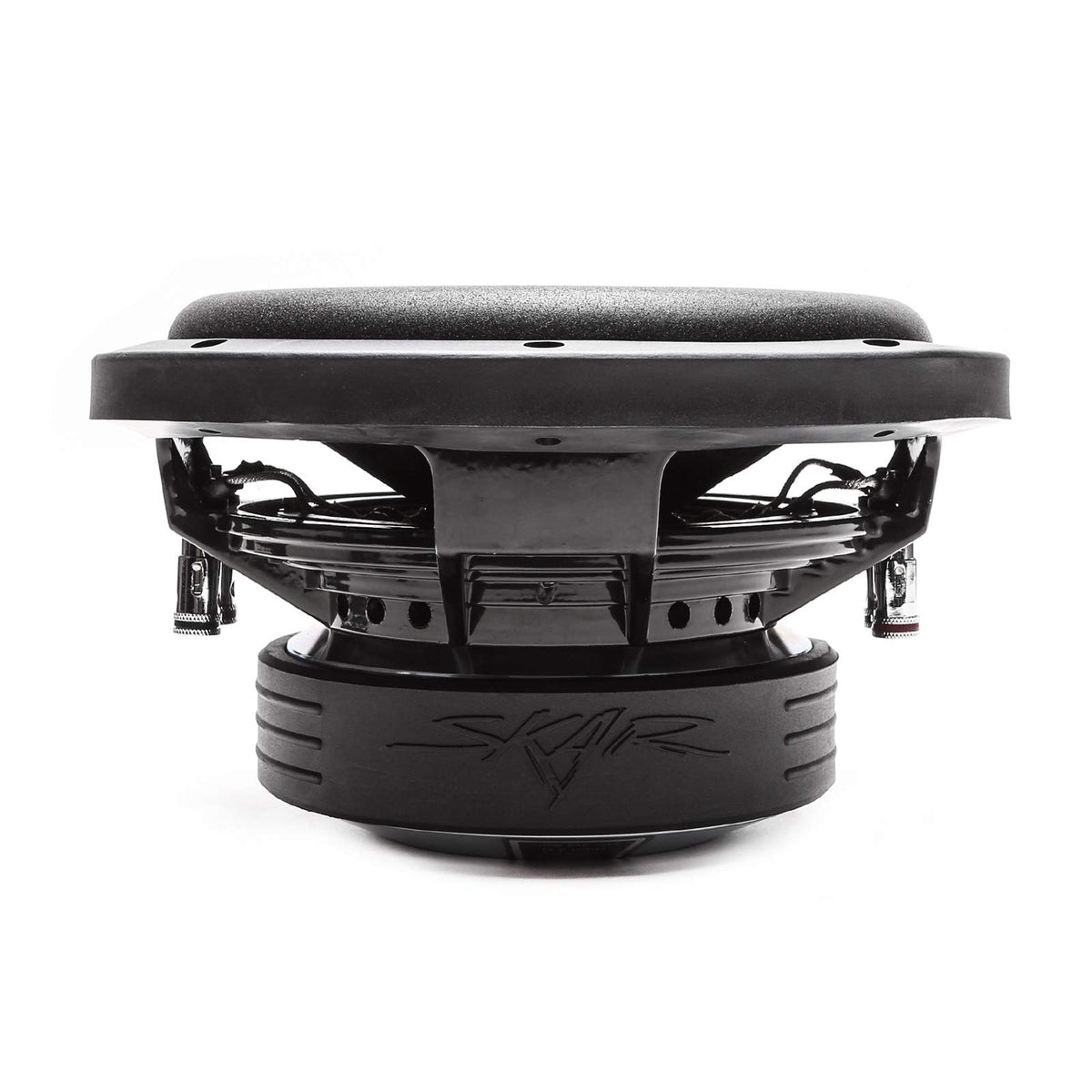 Skar Audio VD-8 D4 cone detail showing pressed paper cone with premium foam surround for durability.