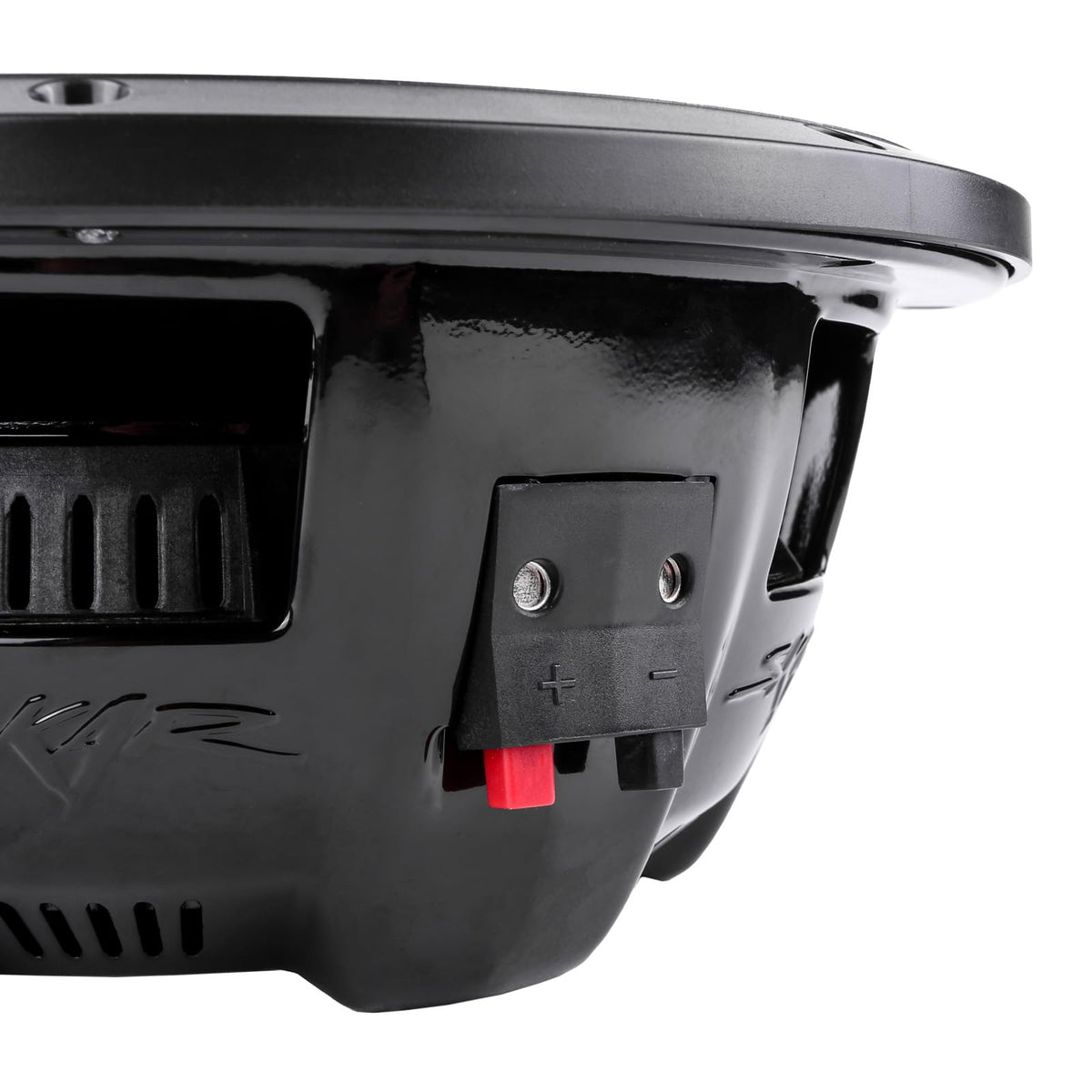 Skar Audio VS-10 D2 basket area with venting details for efficient power handling.