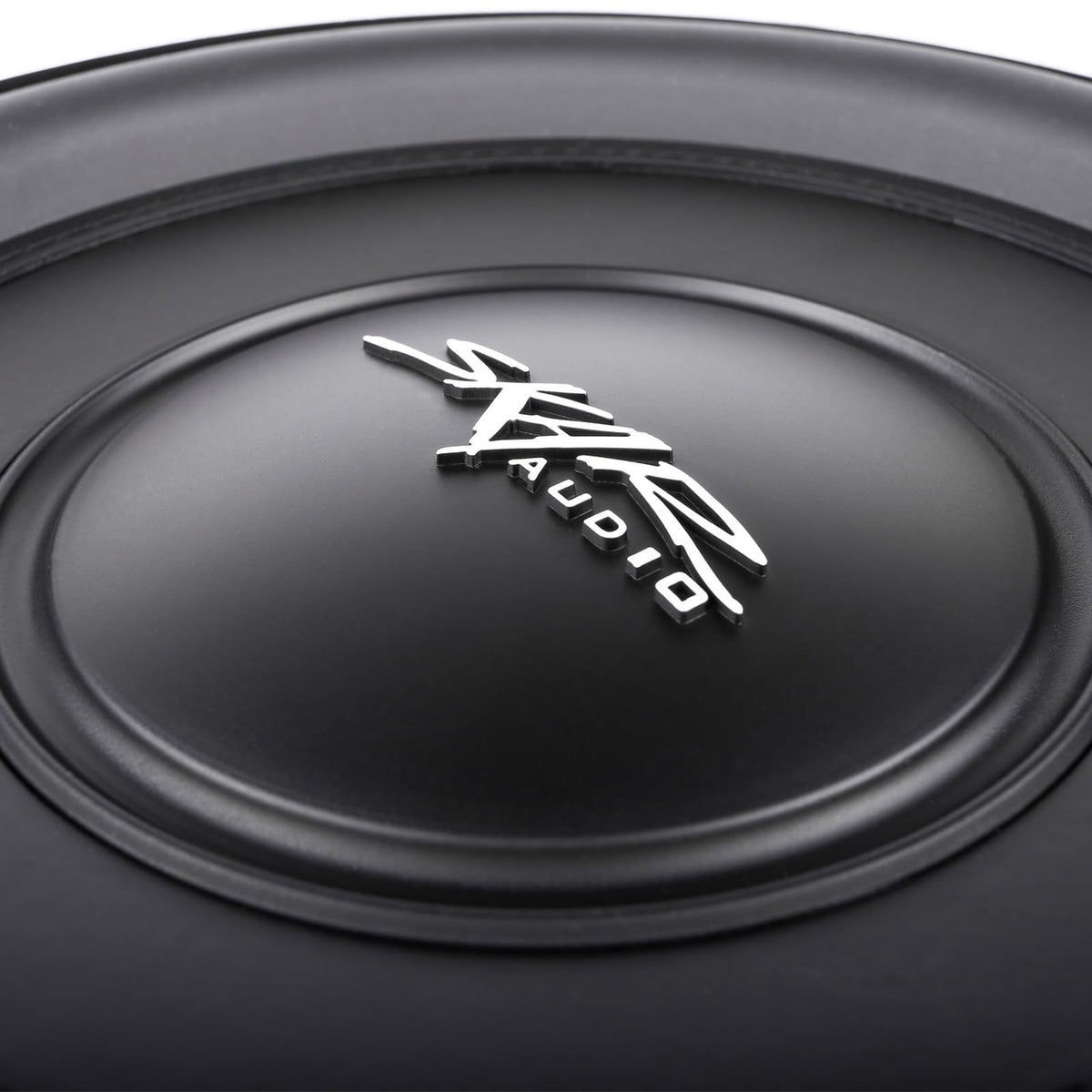 Skar Audio VS-10 D2 in-car installation example for compact trunk or under-seat setup.