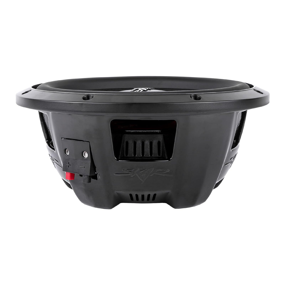Skar Audio VS-10 D2 rubber surround close-up emphasizing durable edge and response.