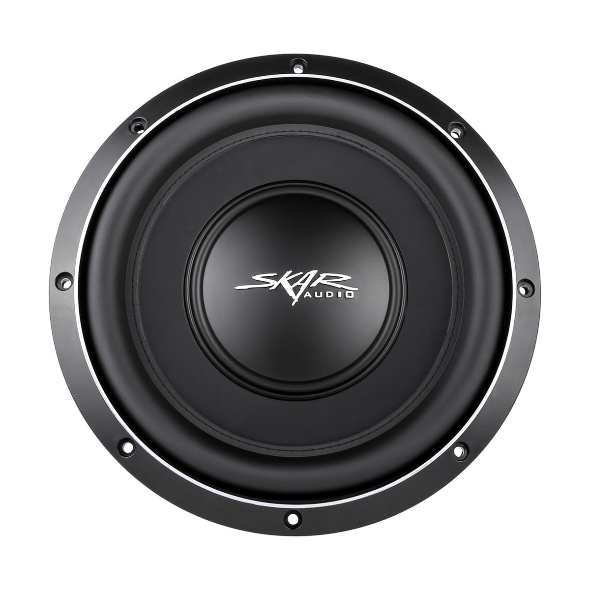 Skar Audio VS-10 D2 10-inch woofer rear view showing dual 2-ohm wiring options.