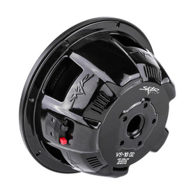 Skar Audio VS-10 D2 shallow-mount with 3.89-inch depth for versatile installs.