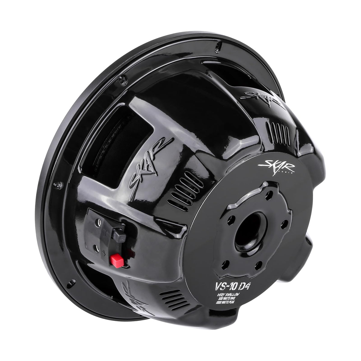 Skar Audio VS-10 D4 rubber surround close-up illustrating high roll surround for durability