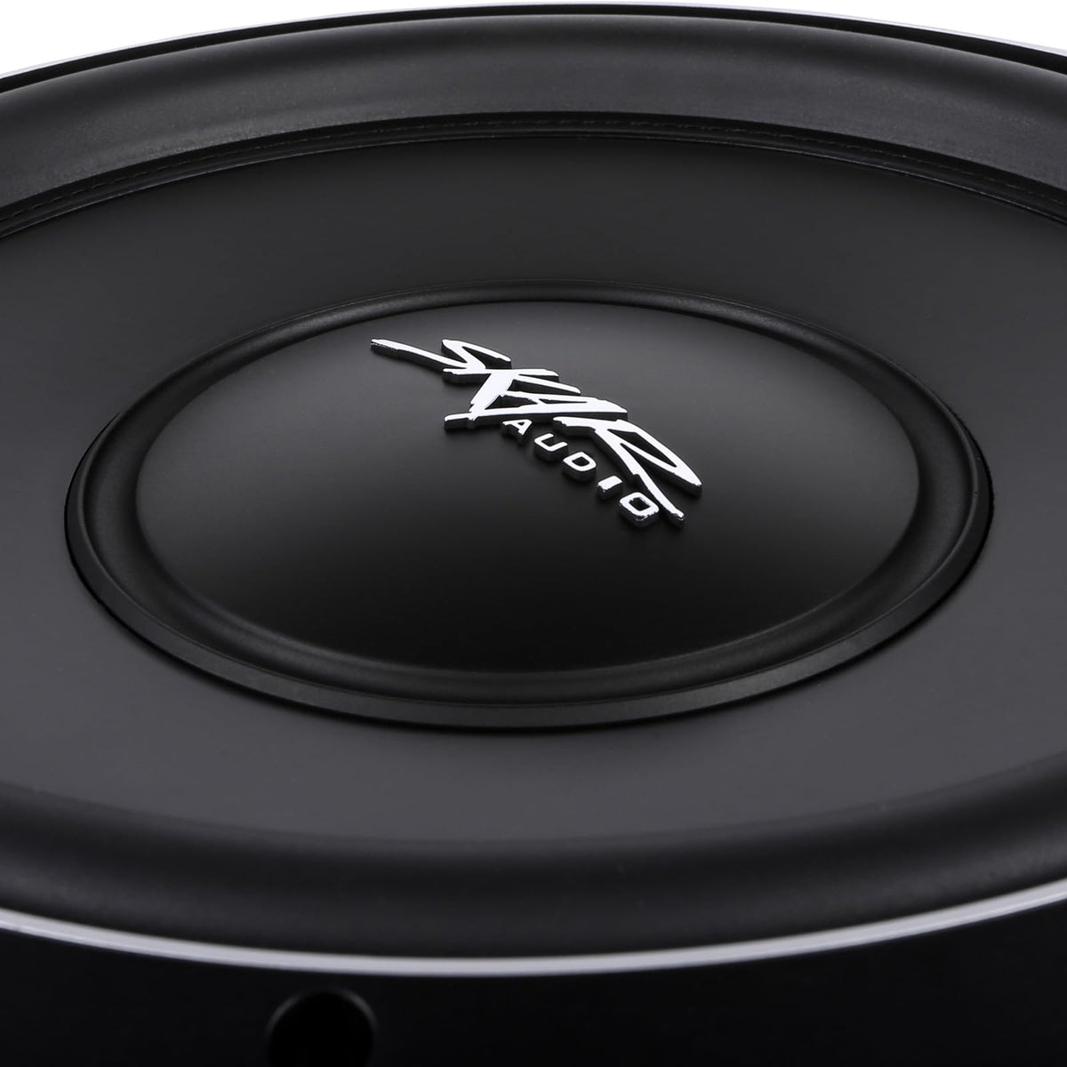 Skar Audio VS-12 D2 terminal area shows easy wiring connections for quick installs.
