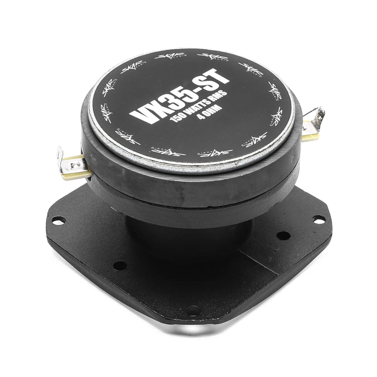 Skar Audio tweeter beside ruler showing compact scale for pods