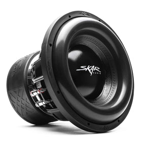 Skar Audio ZVX-12v2 subwoofer exterior angle showcases rugged build for deep bass