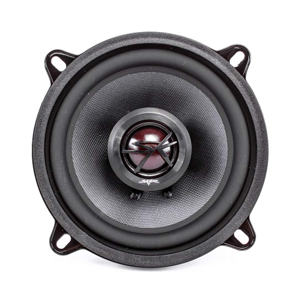 Skar Audio close-up of silk dome tweeter, delivering smoother high-frequency detail