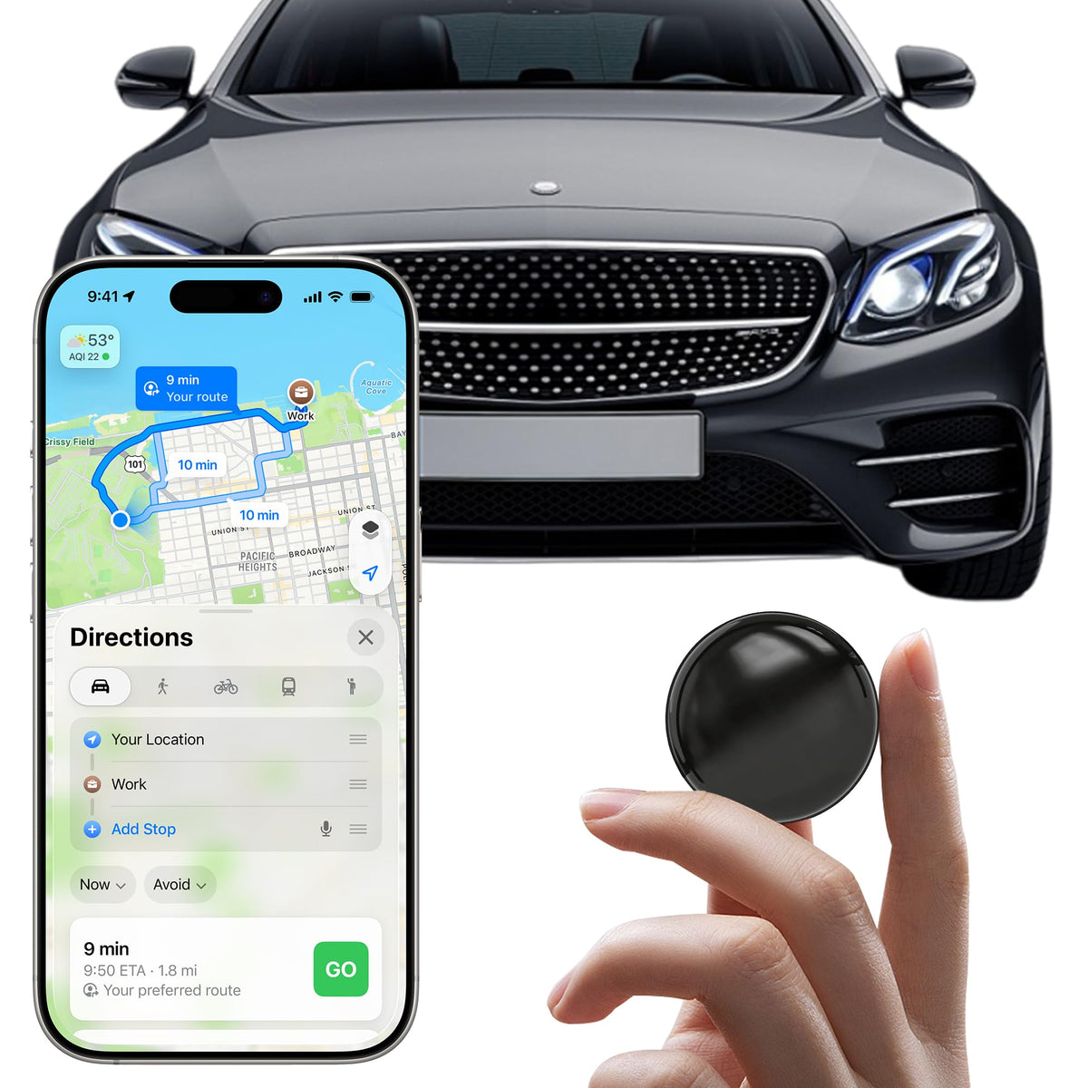 Skbenqk mini GPS tracker with magnetic casing for discreet vehicle mounting and monitoring.