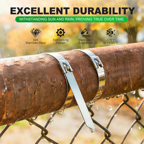 SKIKEN 304 stainless steel zip tie with locking mechanism fixes cables securely.